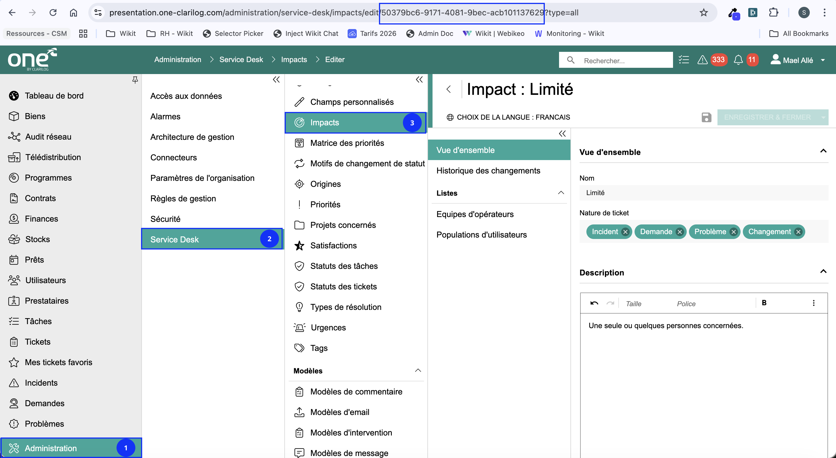 Trouvez l'identifiant de l'impact