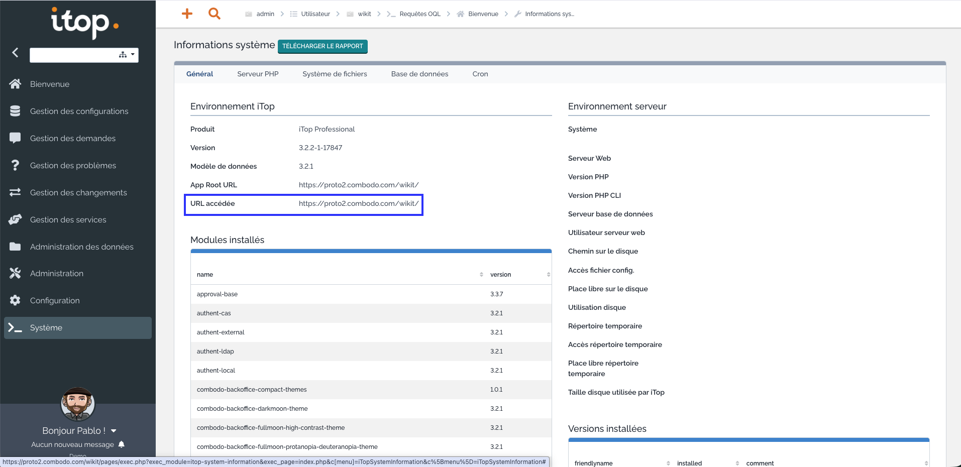 Trouver l'url des webservices
