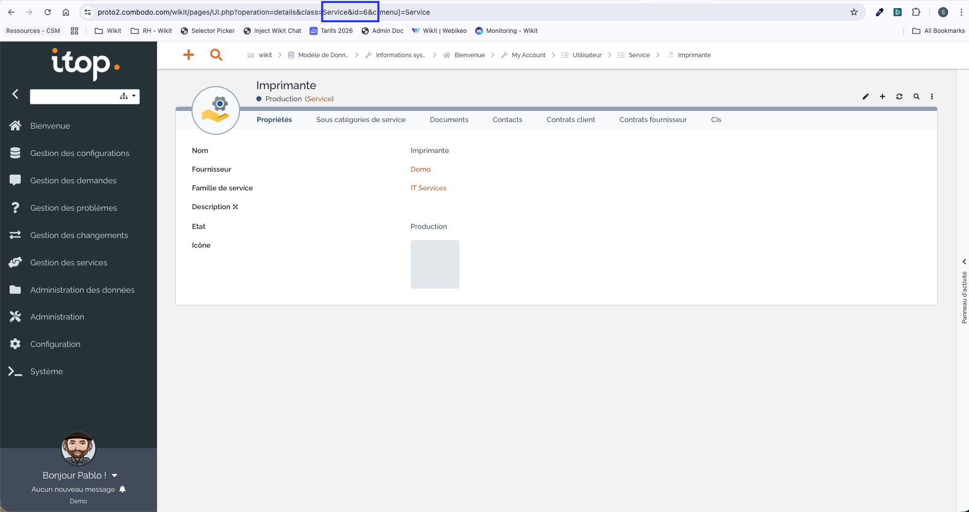 Trouver l'identifiant de votre service