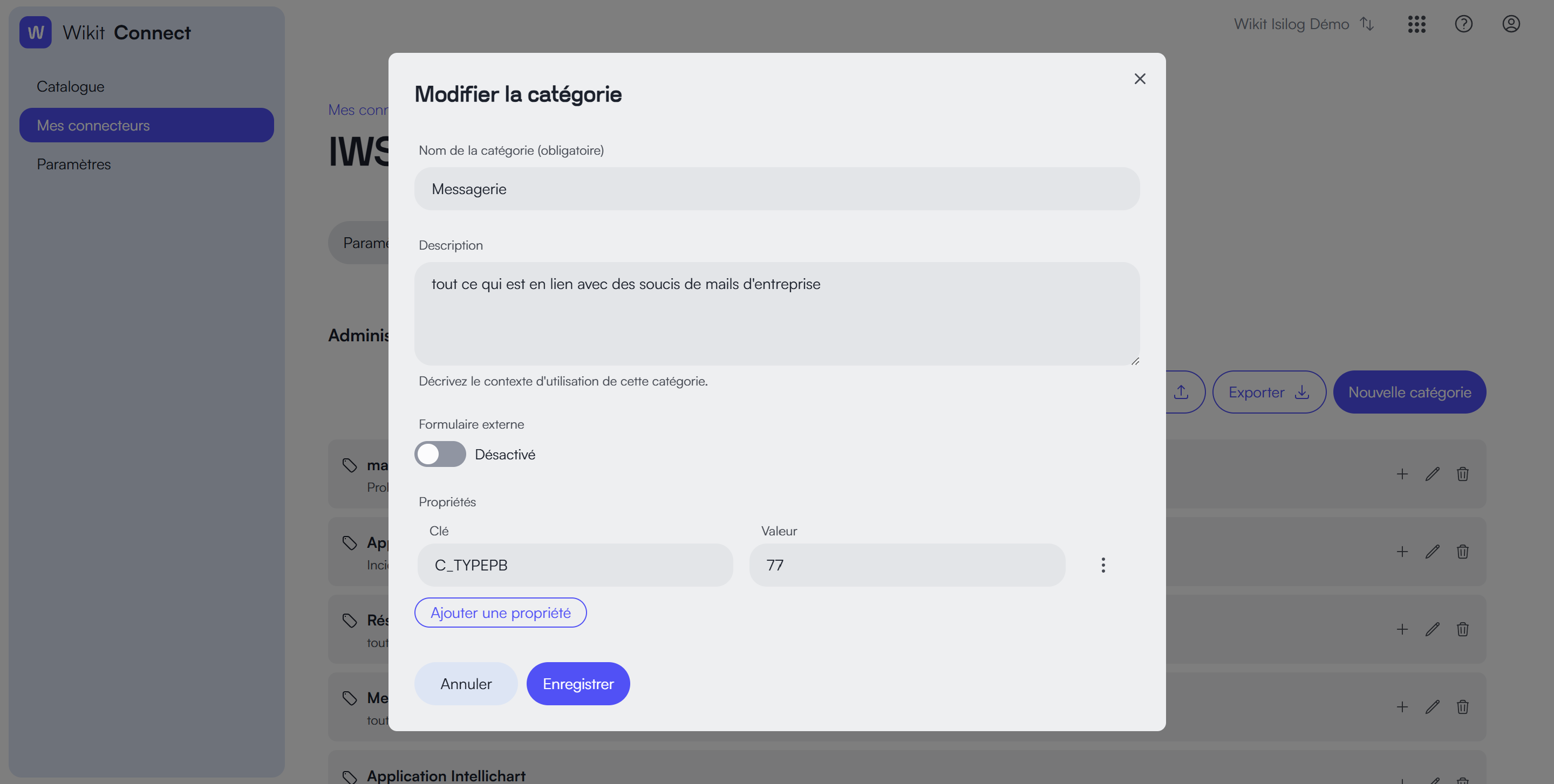 Catégorisation IWS dans Wikit Semantics