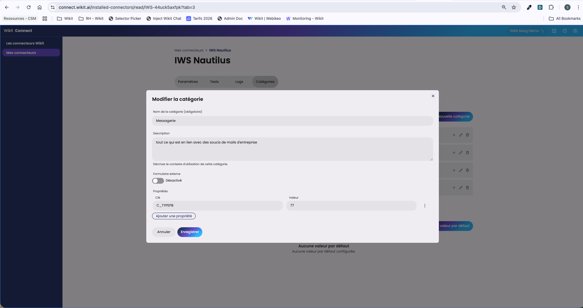 Catégorisation IWS dans Wikit Semantics
