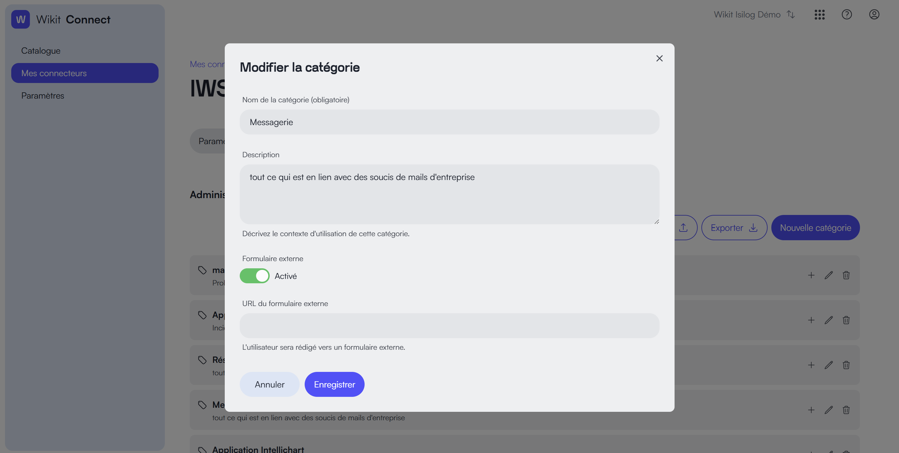 Formulaire externe IWS dans Wikit Semantics